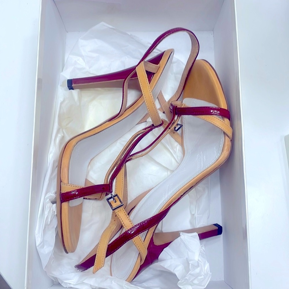Pristine Red and Tan Maison Margiela Heels